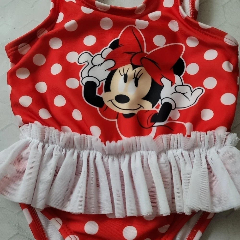 Disney Baby 6-9 Months Minnie Mouse Polka Dot‎ Tutu One Piece Swimsuit